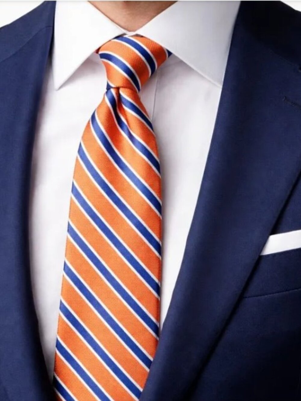 Club Room Mens Willard Stripe Tie Orange OS